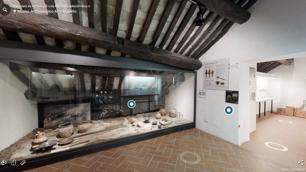 Veduta di navigazione dentro il modello virtualizzato del Museo Alto Mugello realizzato da R&D Telecommunication and Energy.